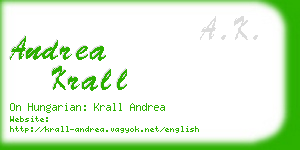 andrea krall business card
